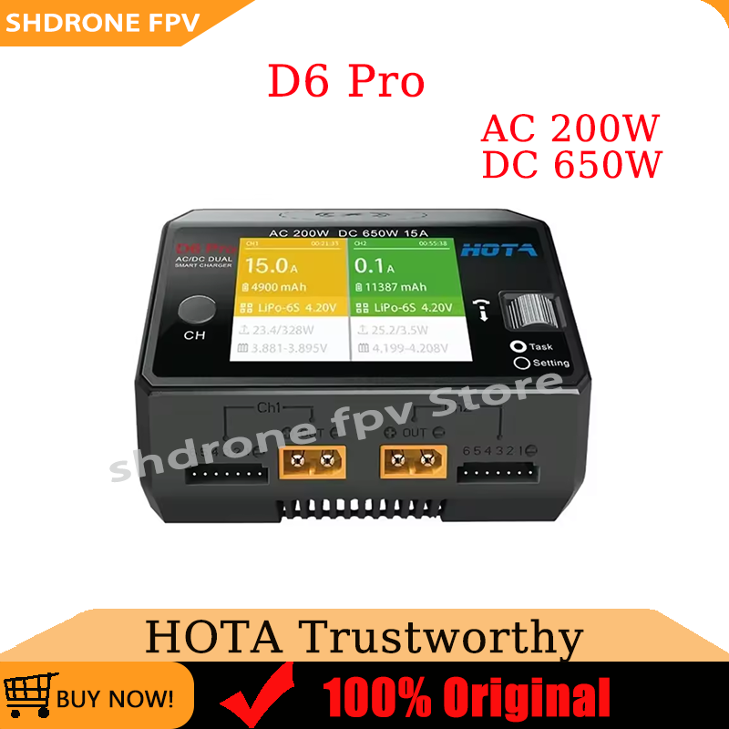 Original HOTA D6 Pro AC 200W D - đánh giá và giá Hota D6 Pro Dual Lipo Charger