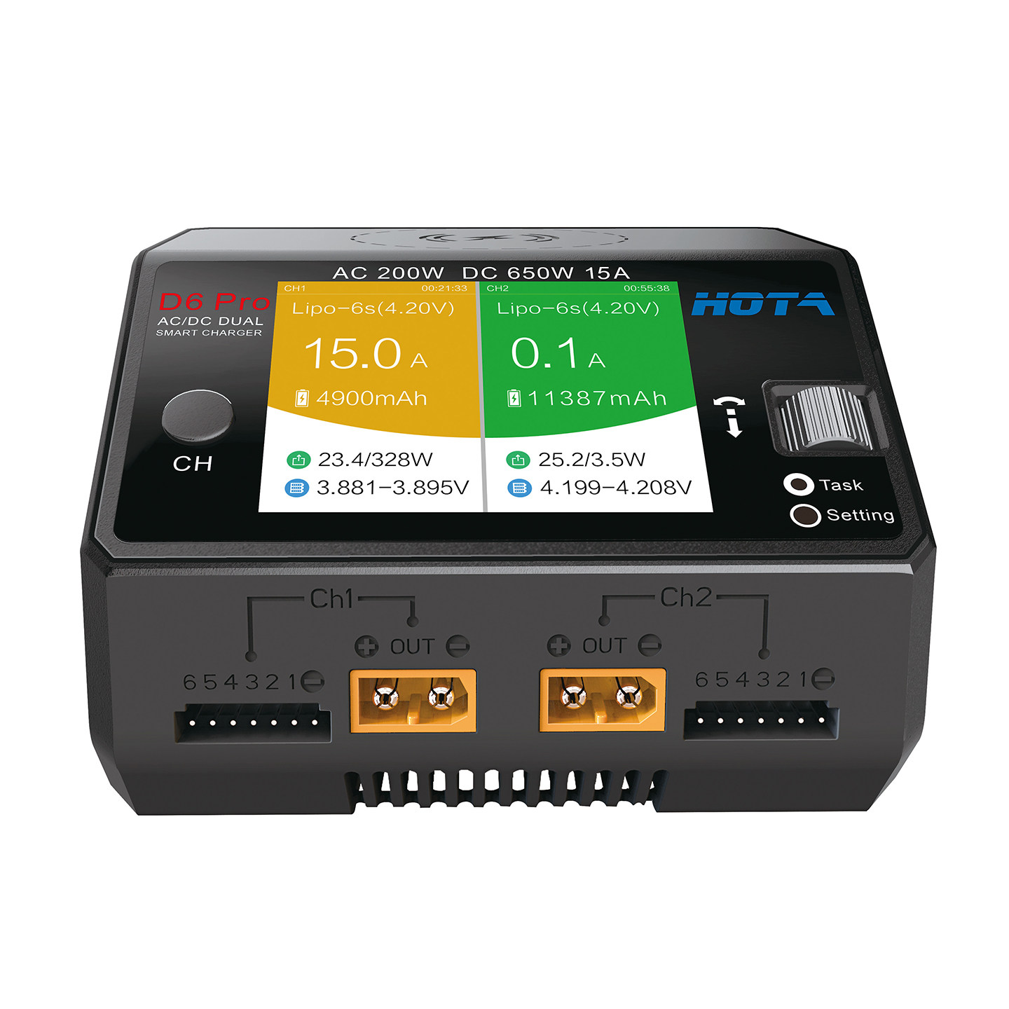 HOTA D6 Pro AC/DC Dual Channel - đánh giá và giá Hota D6 Pro Dual Lipo Charger